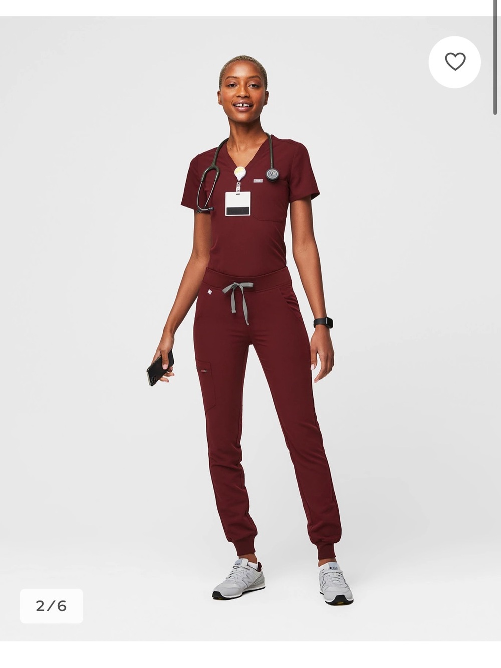 Women's Burgundy Figs Scrubs Set - Zamora Joggers
